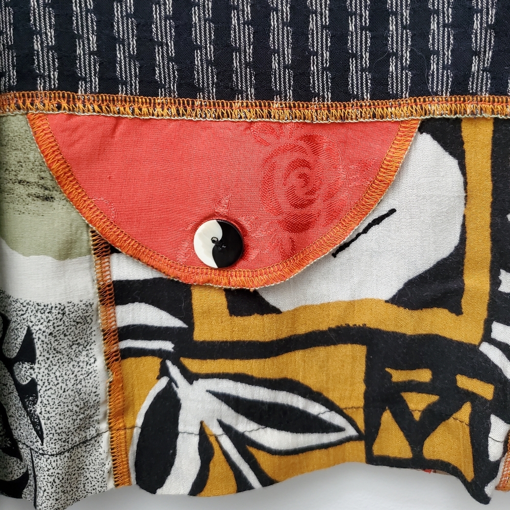 Vintage Faith Patchwork Art To Wear Button Up Jacket Size M - Picture 7 of 8